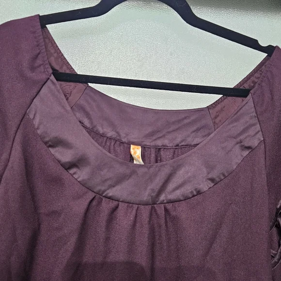 Maeve Anthropologie Plum Purple Shift Dress Bubble Sleeves w/Pockets size 8 NWT - Picture 4 of 7
